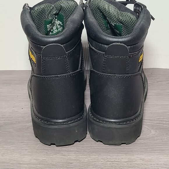 Brahma Men's Work Boots Steel Toe Size 7 EE Wide Leather Gus Solid Black - Picture 5 of 5